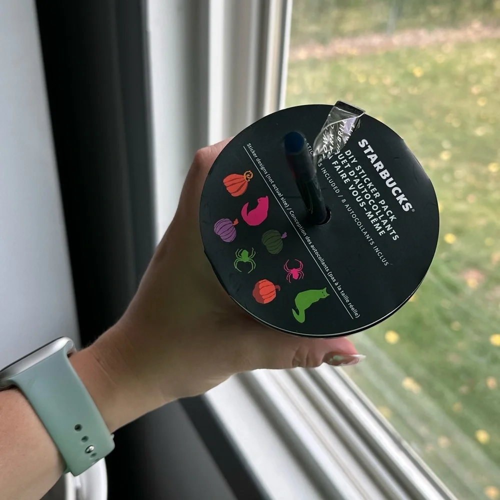 Starbucks Glow in the Dark Spiderweb Cold Cup with Stickers - Picture 3 of 3